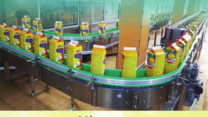 Bottling line at the ED Juices plant in Berat